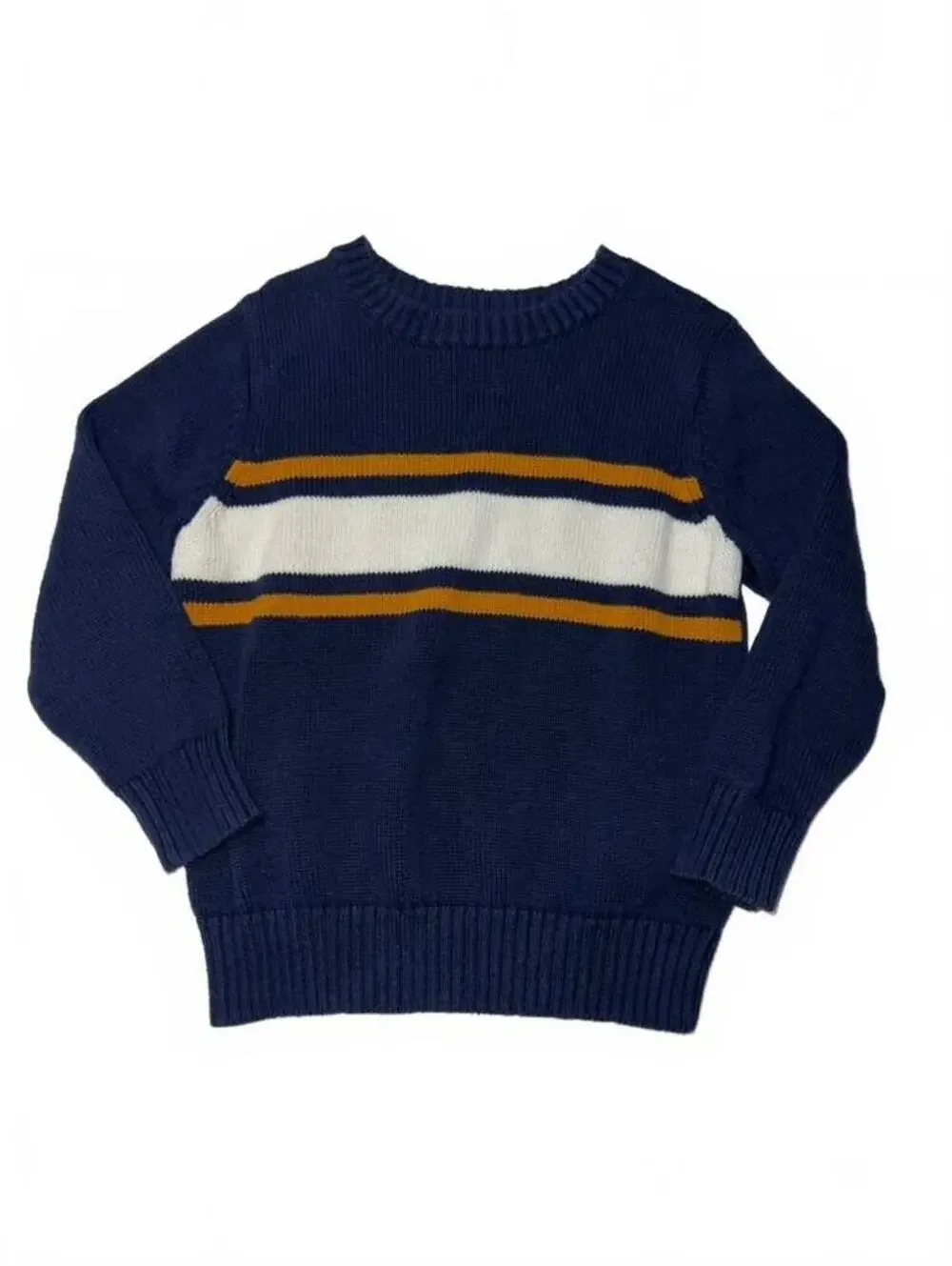 Old Navy Toddler Boys Toddler 4T Knitted Crewneck navy striped Sweater